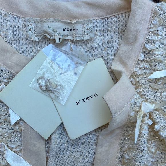 A'Reve summer lightweight  Lace Cardigan with Ribbon Accents small - Picture 9 of 12